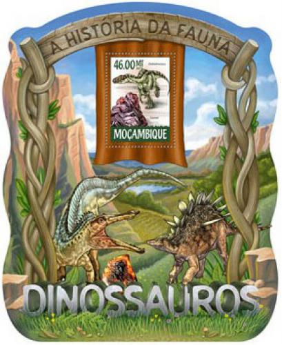 Poštová známka Mozambik 2015 Dinosaury Mi# 7874 Block