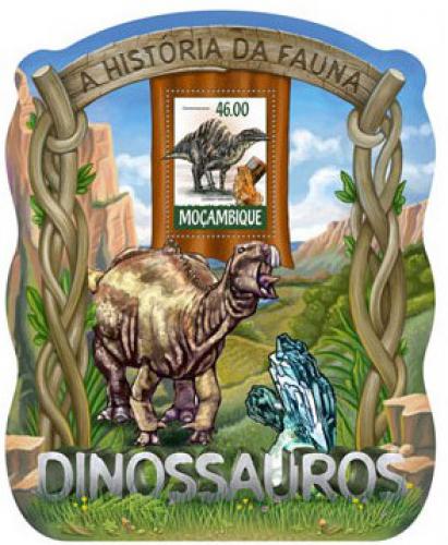 Poštová známka Mozambik 2015 Dinosaury Mi# 7876 Block