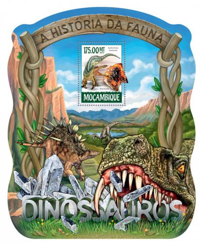 Poštová známka Mozambik 2015 Dinosaury Mi# Block 1015 Kat 10€