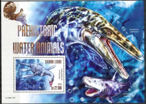 Poštová známka Sierra Leone 2015 Vodní dinosaury Mi# Block 801 Kat 10€