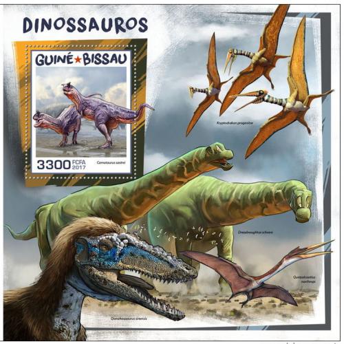 Poštová známka Guinea-Bissau 2017 Dinosaury Mi# Block 1651 Kat 12.50€