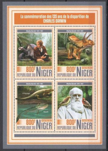 Poštové známky Niger 2017 Dinosaury, Charles Darwin Mi# 5311-14 Kat 13€