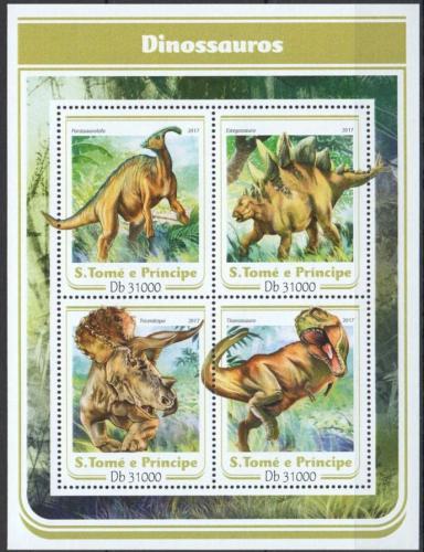 Poštové známky Svätý Tomáš 2017 Dinosaury Mi# 7043-46 Kat 12€ 