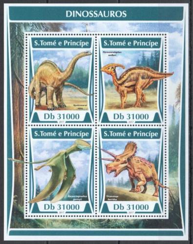 Poštové známky Svätý Tomáš 2017 Dinosaury Mi# 7234-37 Kat 12€