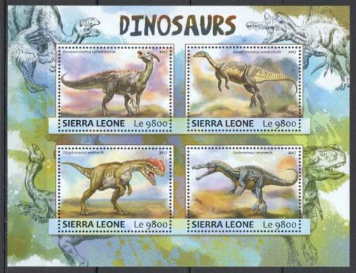 Poštové známky Sierra Leone 2017 Dinosaury Mi# 8255-58 Kat 11€