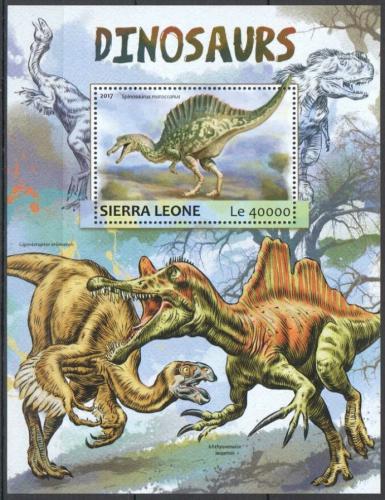Poštová známka Sierra Leone 2017 Dinosaury Mi# Block 1180 Kat 11€