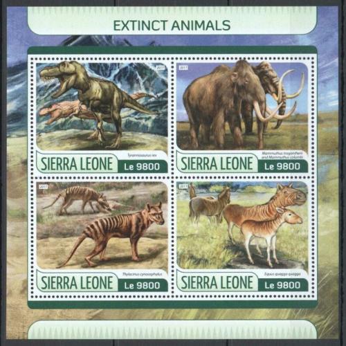 Poštové známky Sierra Leone 2017 Vyhynulá fauna Mi# 8625-28 Kat 11€