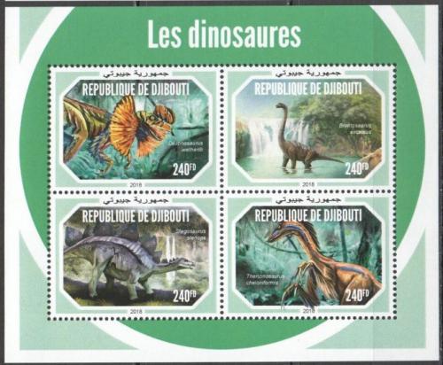 Poštové známky Džibutsko 2018 Dinosaury Mi# 2618-21 Kat 10€