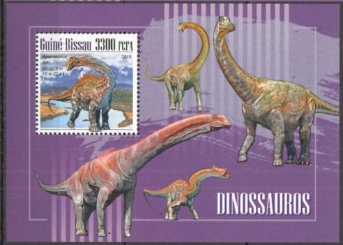 Poštová známka Guinea-Bissau 2018 Dinosaury Mi# Block 1752 Kat 12.50€