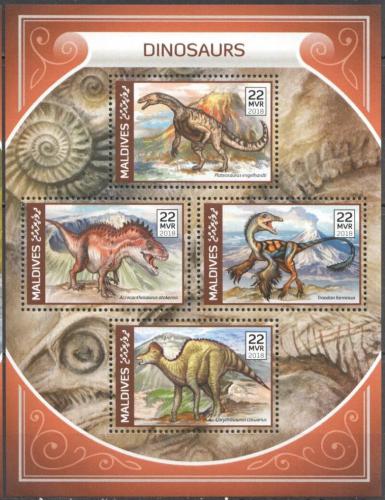 Poštové známky Maldivy 2018 Dinosaury Mi# 7403-06 Kat 11€