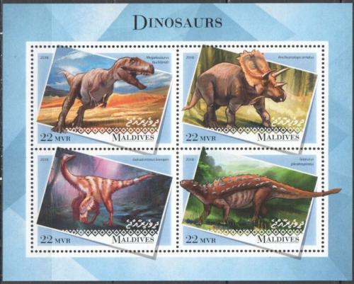 Poštové známky Maldivy 2018 Dinosaury Mi# 7778-81 Kat 11€