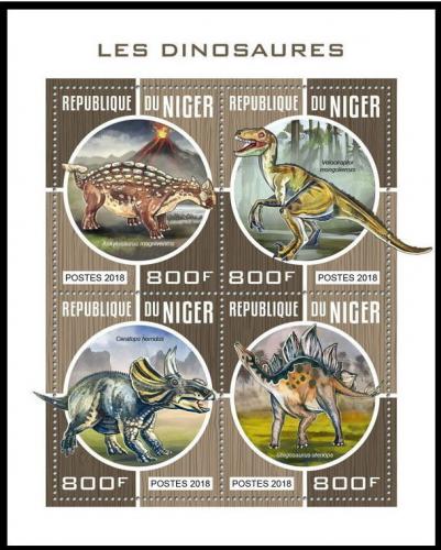 Poštové známky Niger 2018 Dinosaury Mi# 5628-31 Kat 13€