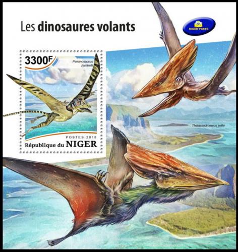 Poštová známka Niger 2018 Létající dinosaury Mi# Block 905 Kat 13€