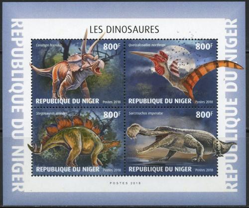 Poštové známky Niger 2018 Dinosaury Mi# 6130-33 Kat 13€