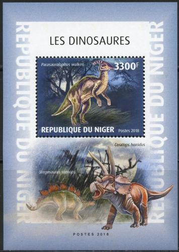 Poštová známka Niger 2018 Dinosaury Mi# Block 928 Kat 13€