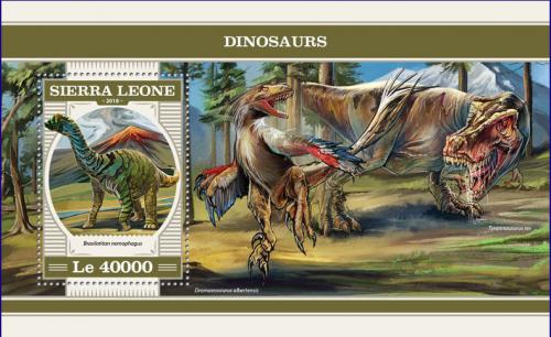 Poštová známka Sierra Leone 2018 Dinosaury Mi# Block 1418 Kat 11€