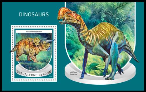 Poštová známka Sierra Leone 2018 Dinosaury Mi# Block 1519 Kat 11€