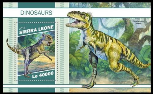 Poštová známka Sierra Leone 2018 Dinosaury Mi# Block 1613 Kat 11€
