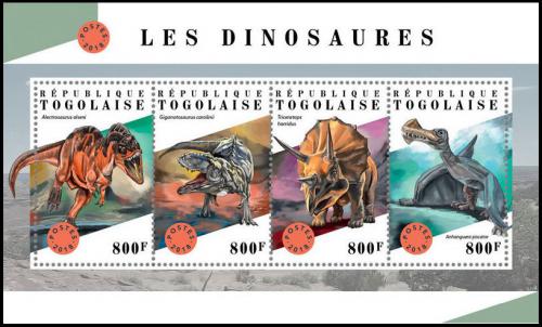 Potov znmky Togo 2018 Dinosaury Mi# 9036-39 Kat 13