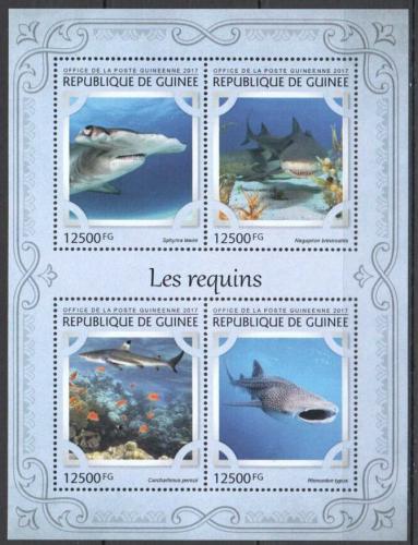 Poštové známky Guinea 2017 Žraloky Mi# 12176-79 Kat 20€