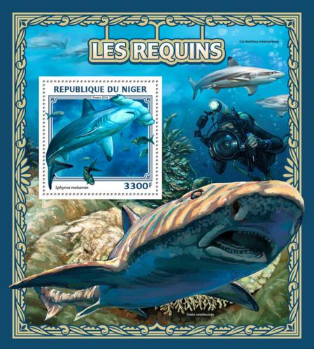 Poštové známky Niger 2016 Žraloky Mi# Mi# Block 601 Kat 13€