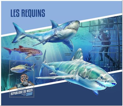 Poštová známka Niger 2018 Žraloky Mi# Mi# Block 803 Kat 13€