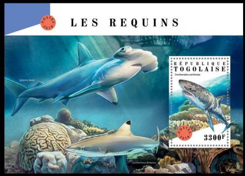 Poštová známka Togo 2018 Žraloky Mi# Mi# Block 1590 Kat 13€