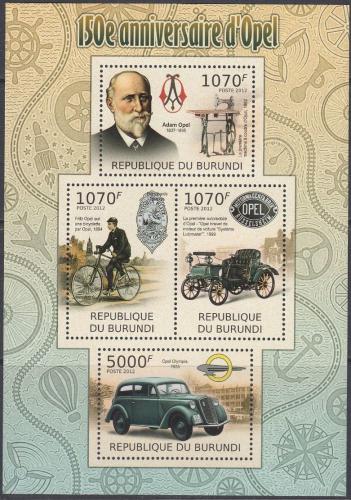 Poštové známky Burundi 2012 Automobily Opel Mi# 2411-14 Kat 10€
