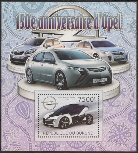 Poštová známka Burundi 2012 Automobily Opel Mi# Block 215 Kat 9€