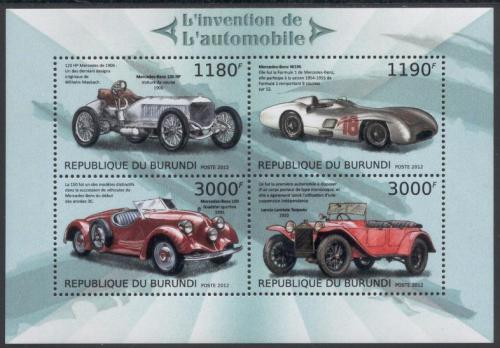 Poštové známky Burundi 2012 Historické automobily Mi# 2888-91 Kat 10€