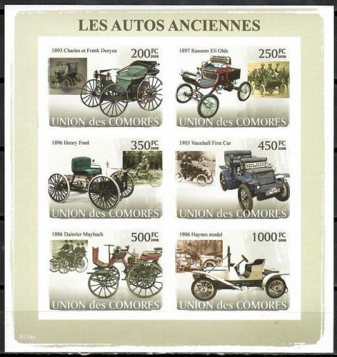 Poštové známky Komory 2008 Historické automobily Mi# 1825-30 B Kat 14€