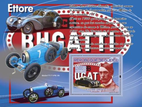 Poštová známka Guinea 2007 Bugatti Mi# Block 1454