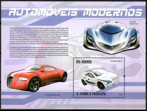 Poštová známka Svätý Tomáš 2010 Moderní automobily Mi# Block 749 Kat 8€