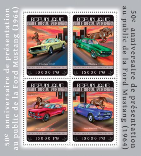 Poštové známky Guinea 2014 Ford Mustang Mi# 10467-70 Kat 20€