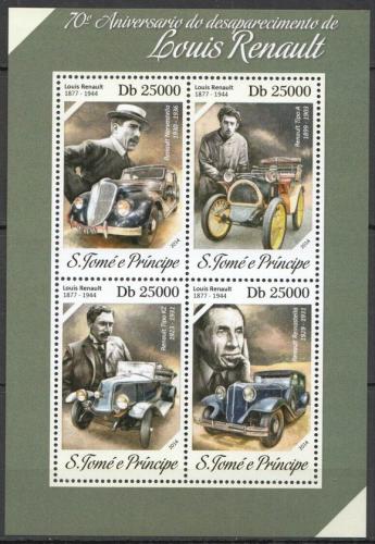 Poštové známky Svätý Tomáš 2014 Automobily Renault Mi# 5509-12 Kat 10€
