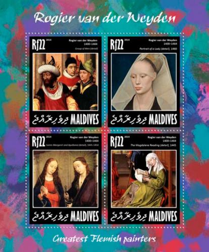 Poštové známky Maldivy 2014 Umenie, Rogier van der Weyden Mi# 5335-38 Kat 11€