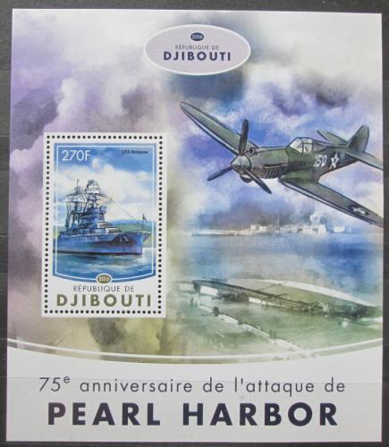 Poštová známka Džibutsko 2016 Útok na Pearl Harbor, 75. výroèie Mi# 989 Block