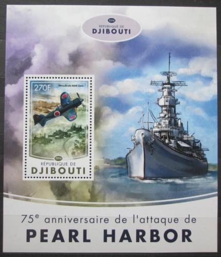 Poštová známka Džibutsko 2016 Útok na Pearl Harbor, 75. výroèie Mi# 991 Block