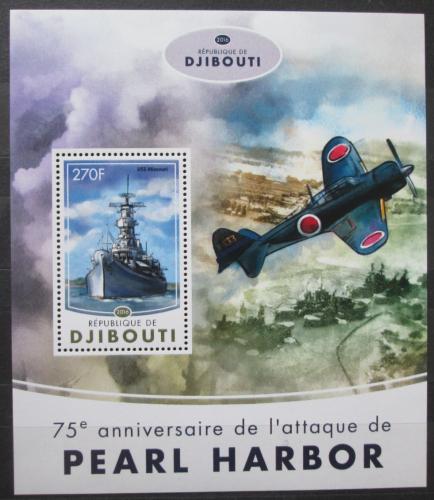 Poštová známka Džibutsko 2016 Útok na Pearl Harbor, 75. výroèie Mi# 992 Block