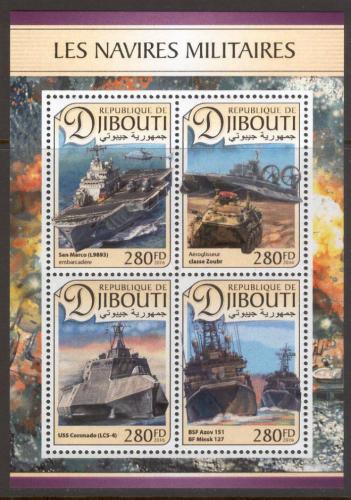 Poštové známky Džibutsko 2016 Vojenské lode Mi# 1343-46 Kat 12€