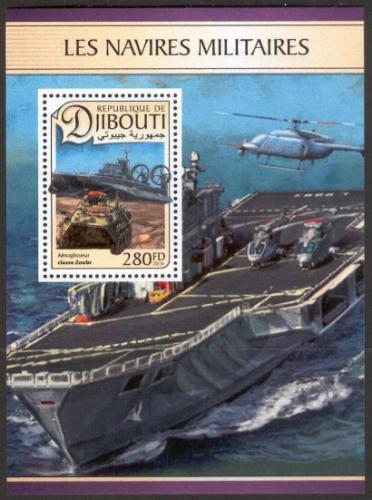Poštová známka Džibutsko 2016 Vojenské lode Mi# 1344 Block