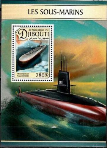 Poštová známka Džibutsko 2016 Ponorky Mi# 1349 Block