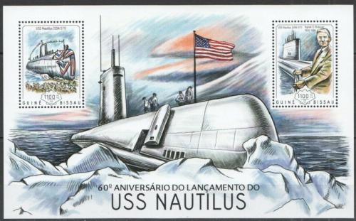Poštové známky Guinea-Bissau 2014 Atomová ponorka Nautilus Mi# Block 1248 Kat 8.50€
