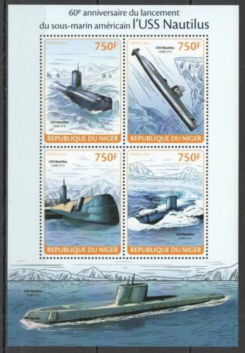 Poštové známky Niger 2014 Atomová ponorka Nautilus Mi# 2702-05 Kat 12€