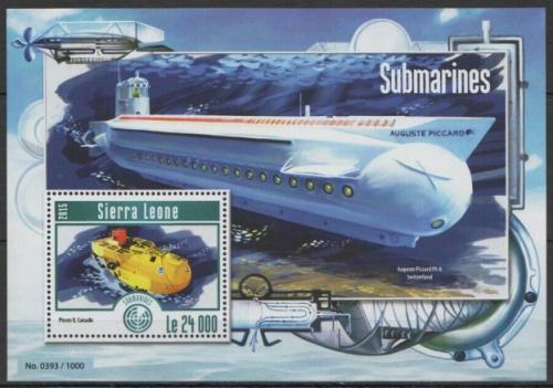 Poštová známka Sierra Leone 2015 Ponorky Mi# Block 777 Kat 11€