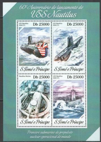 Poštové známky Svätý Tomáš 2014 Atomová ponorka Nautilus Mi# 5519-22 Kat 10€