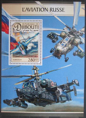 Poštová známka Džibutsko 2016 Ruské vzdušné síly Mi# 1363 Block