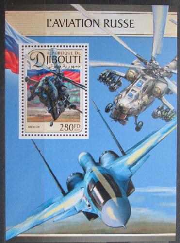 Poštová známka Džibutsko 2016 Ruské vzdušné síly Mi# 1364 Block