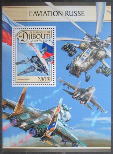 Poštová známka Džibutsko 2016 Ruské vzdušné síly Mi# 1366 Block