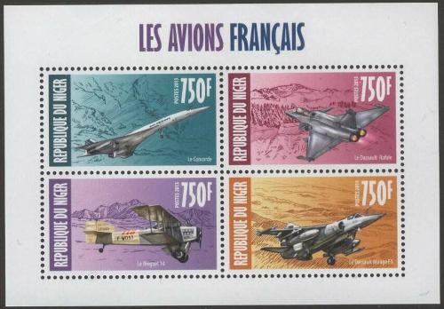 Poštové známky Niger 2013 Francúzska letadla Mi# Mi# 2323-26 Kat 12€